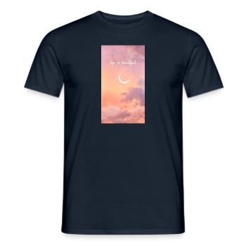 Life is Beautiful - Männer T-Shirt - Navy - Vorne - AI Model Male 178 light (178cm)