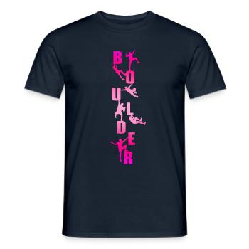 Bouldering - Men's T-Shirt - navy - Front - AI Model Male 178 light (178cm)