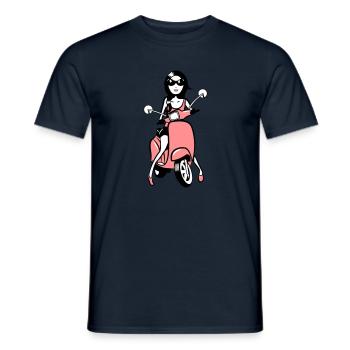 motorroller mädchen style look - Männer T-Shirt - Navy - Vorne - AI Model Male 178 light (178cm)