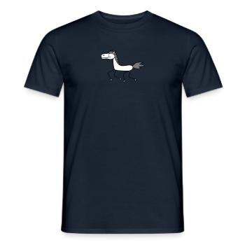 comique à cheval de bande dessinée cheval galop po - T-shirt homme - marine - Devant - AI Model Male 178 light (178cm)