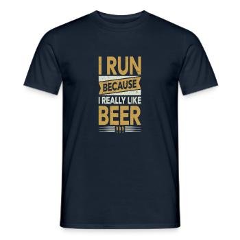 I run because i really like Beer - Men's T-Shirt - navy - Front - AI Model Male 178 light (178cm)
