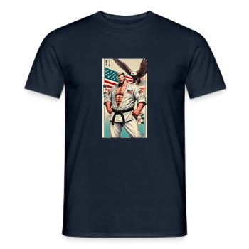 American Karate MASTER - Men's T-Shirt - navy - Front - AI Model Male 178 light (178cm)