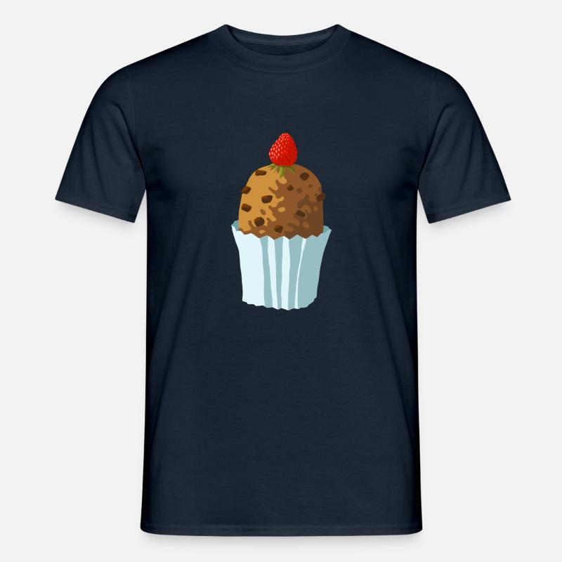 schmackhaftes Schokotörtchen mit Erdbeere - Männer T-Shirt - Navy