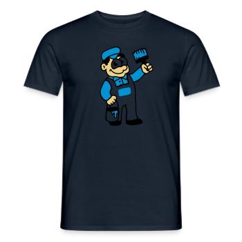 Painter with brush and paint - Men's T-Shirt - navy - Front - AI Model Male 178 light (178cm)