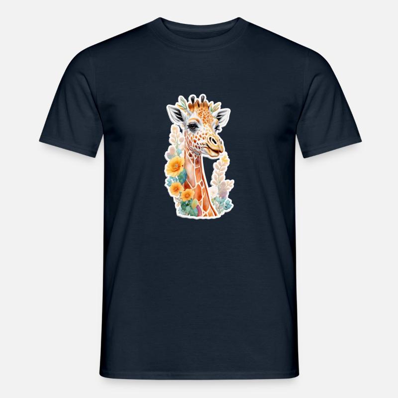 Giraffe - Männer T-Shirt - Navy