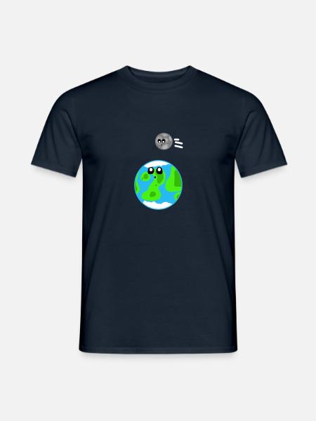 Erde und Mond Cute Planets. - Männer T-Shirt - Navy