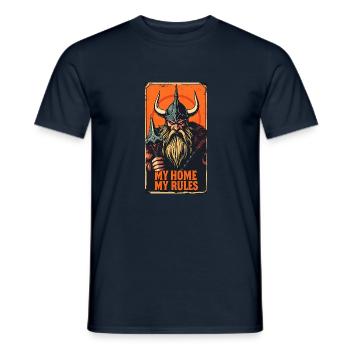 Viking Warriors – My Home, My Rules - Men's T-Shirt - navy - Front - AI Model Male 178 light (178cm)