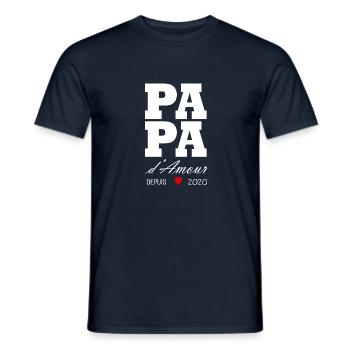 Liebevoller Papa seit 2020 - Männer T-Shirt - Navy - Vorne - AI Model Male 178 light (178cm)