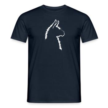 Llama Silhouette Portrait Animals Animal Llamas Wilsigns - Men's T-Shirt - navy - Front - AI Model Male 178 light (178cm)