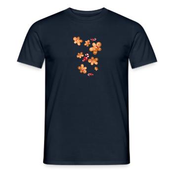 gingerbread,christmas,sweets,gingerbread man - Men's T-Shirt - navy - Front - AI Model Male 178 light (178cm)