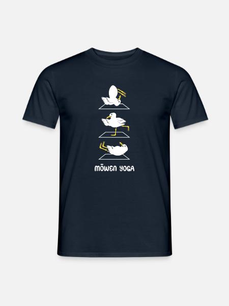 Möwen Yoga - Männer T-Shirt - Navy