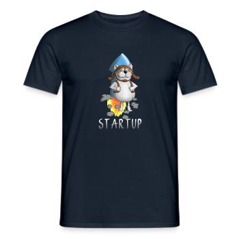 coole Startup Rakete - Männer T-Shirt - Navy - Vorne - AI Model Male 178 light (178cm)
