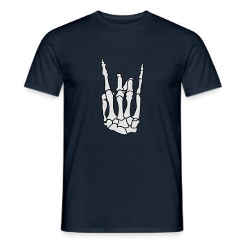 skull_hand_02 - Männer T-Shirt - Navy - Vorne - AI Model Male 178 light (178cm)