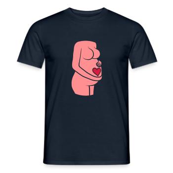 Baby Herz Bauch Schwanger - Männer T-Shirt - Navy - Vorne - AI Model Male 178 light (178cm)