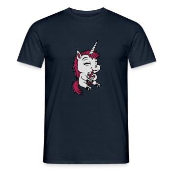 Boba Tee trinkendes Einhorn - Männer T-Shirt - Navy - Vorne - AI Model Male 178 light (178cm)