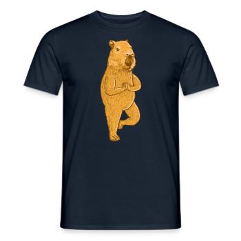 Exercice de yoga Capybara - T-shirt homme - marine - Devant - AI Model Male 178 light (178cm)