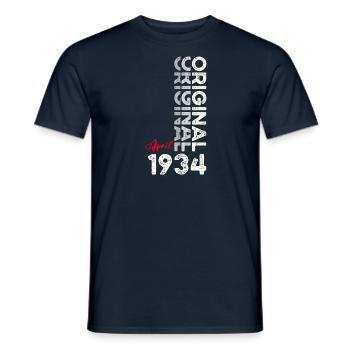 90e anniversaire mari Original avril Vintage 1934 - T-shirt homme - marine - Devant - AI Model Male 178 light (178cm)