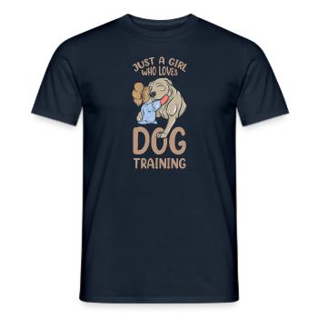 Just A Girl Who Loves Dog Training Dog Trainer - Männer T-Shirt - Navy - Vorne - AI Model Male 178 light (178cm)