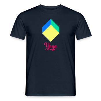 Yoga Design coloré Gym - T-shirt homme - marine - Devant - AI Model Male 178 light (178cm)