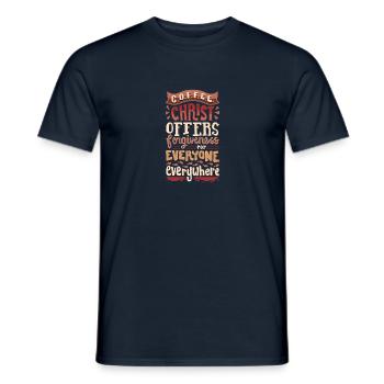 Jesus und Kaffee - Männer T-Shirt - Navy - Vorne - AI Model Male 178 light (178cm)