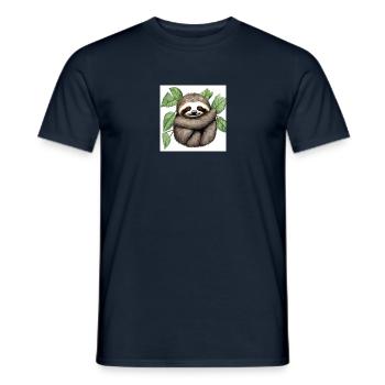 Paresseux mignon pour les paresseux - T-shirt homme - marine - Devant - AI Model Male 178 light (178cm)