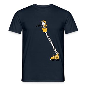 Feuerwehrmann mit Feuerwehrauto (c) - Men's T-Shirt - navy - Front - AI Model Male 178 light (178cm)