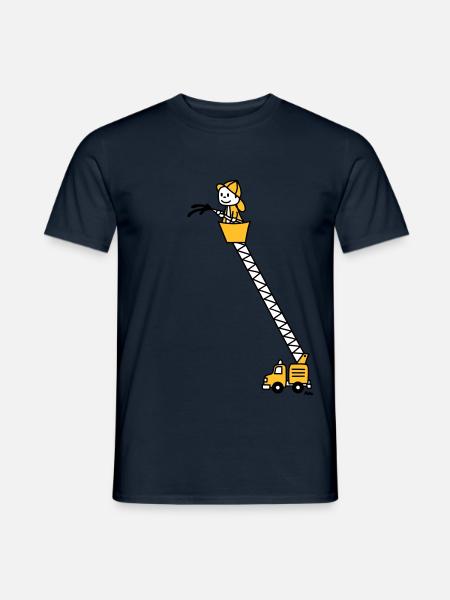 Feuerwehrmann mit Feuerwehrauto (c) - Männer T-Shirt - Navy