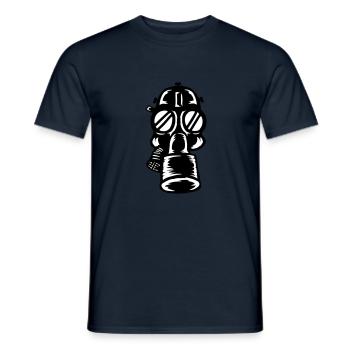 Conception de masque à gaz à filtre rétro - T-shirt homme - marine - Devant - AI Model Male 178 light (178cm)