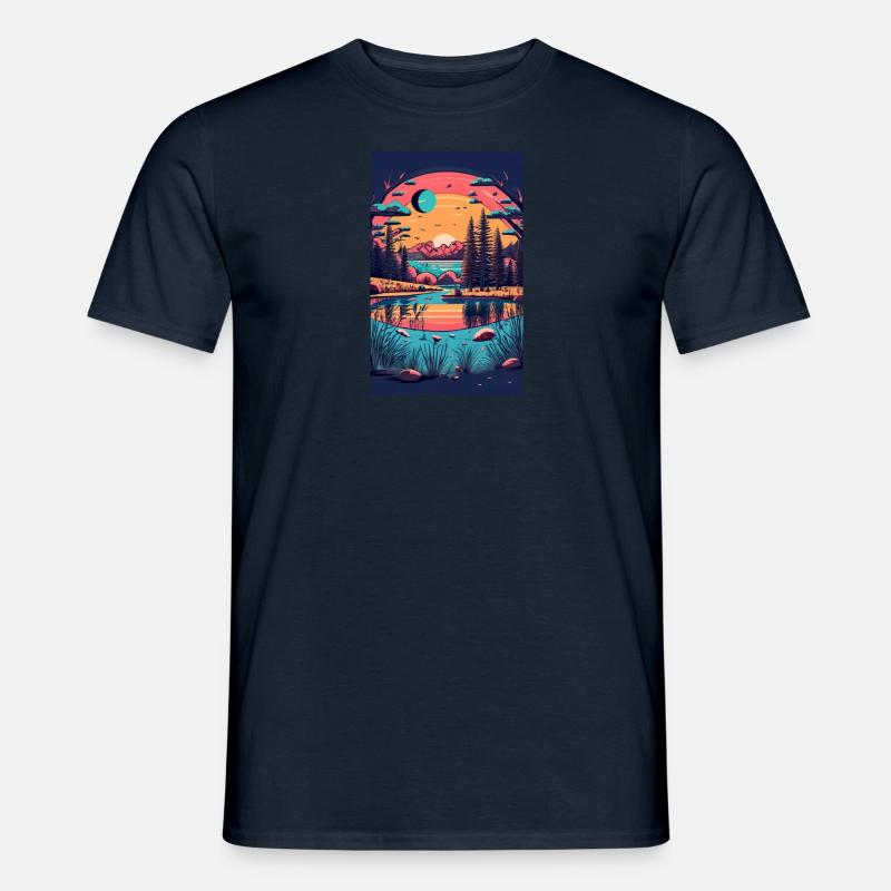 Sunset1 - Männer T-Shirt - Navy