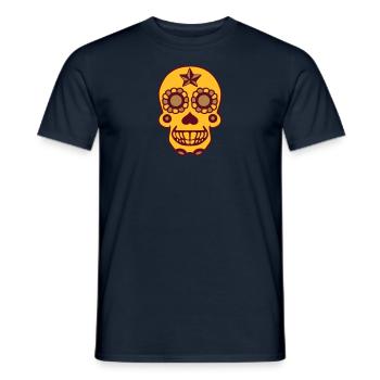 Mexican skull Calavera skull dead - Men's T-Shirt - navy - Front - AI Model Male 178 light (178cm)