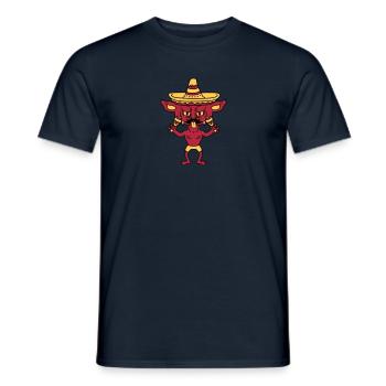 célébrer la moustache moustache chapeau mexicain s - T-shirt homme - marine - Devant - AI Model Male 178 light (178cm)