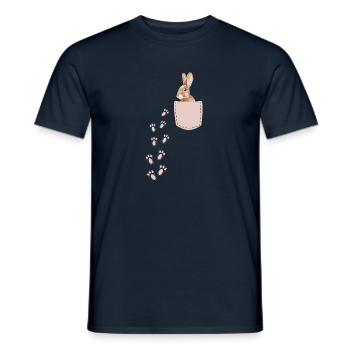 Rabbit In Chest Pocket Funny Easter Gift - Men's T-Shirt - navy - Front - AI Model Male 178 light (178cm)