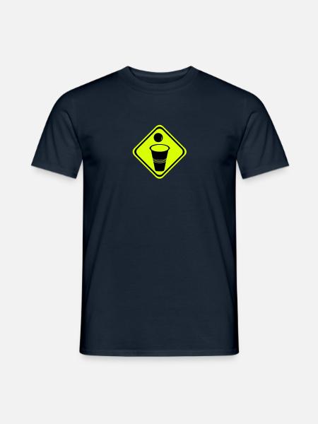 Danger sign beer pong zone2 - Men's T-Shirt - navy