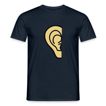 ear - Men's T-Shirt - navy - Front - AI Model Male 178 light (178cm)