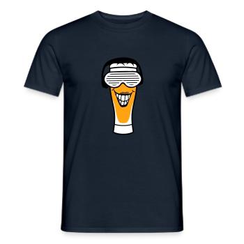 Fête Bière Casque Verre d’alcool Boisson - T-shirt homme - marine - Devant - AI Model Male 178 light (178cm)