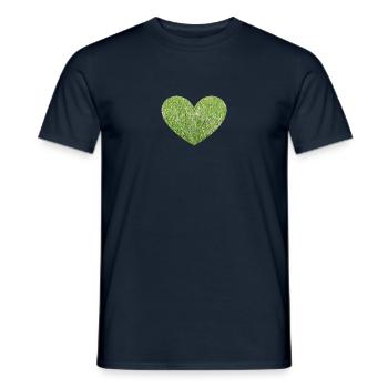 Grass heart - Men's T-Shirt - navy - Front - AI Model Male 178 light (178cm)