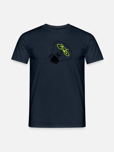 Bulb / Bike - Camiseta hombre - azul marino