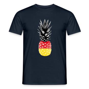 Germany, pineapple, flag, world cup, football - Men's T-Shirt - navy - Front - AI Model Male 178 light (178cm)