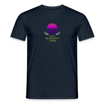 Je veux voler dans un bel endroit - Urlaub - T-shirt homme - marine - Devant - AI Model Male 178 light (178cm)