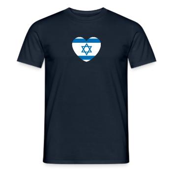 Cœur d’Israël - T-shirt homme - marine - Devant - AI Model Male 178 light (178cm)