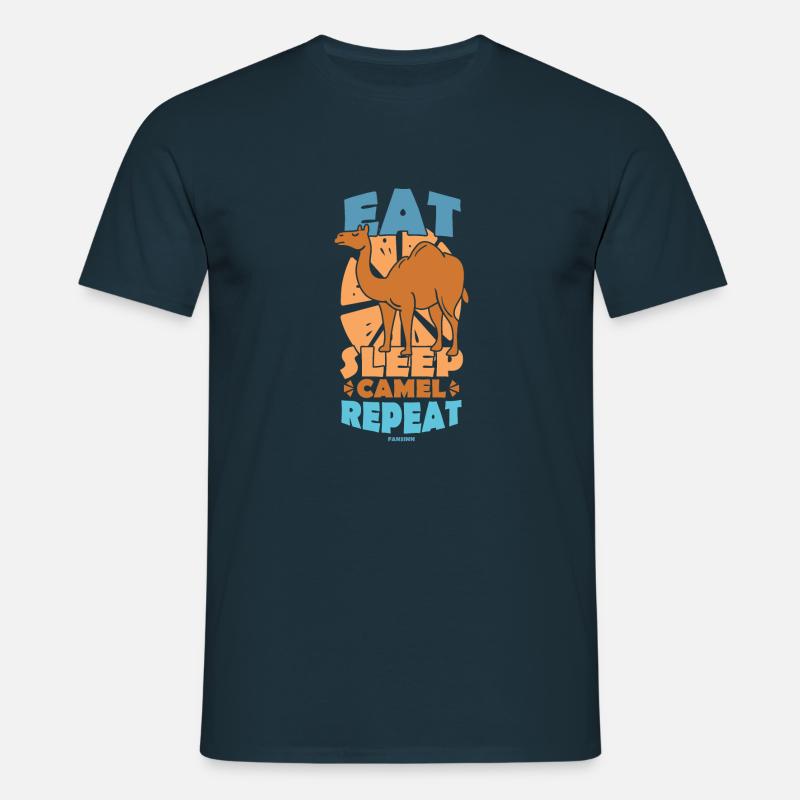 Spis søvn Kamel Gentagelse - T-shirt til herrer - marineblå