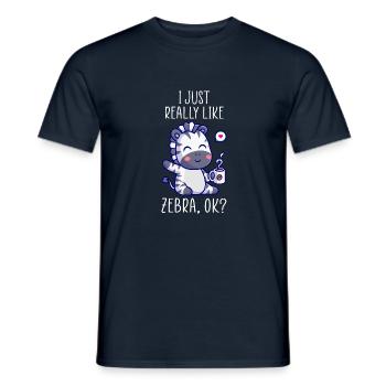 I just really like Zebra ok? Zebra Design - Men's T-Shirt - navy - Front - AI Model Male 178 light (178cm)