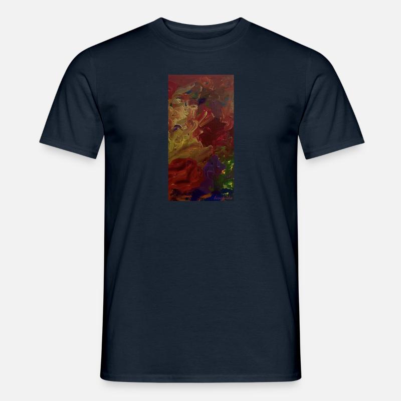 Kunst Gemälde Farbenfroh - Männer T-Shirt - Navy
