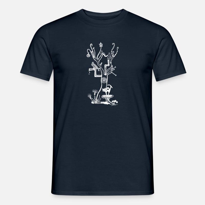 psytree white - Männer T-Shirt - Navy