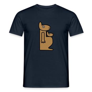 Kangaroo Pregnancy Pregnant Mother Baby Child - Men's T-Shirt - navy - Front - AI Model Male 178 light (178cm)