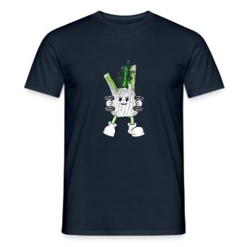 Vegan Vegan Bodybuilding Fennel - Men's T-Shirt - navy - Front - AI Model Male 178 light (178cm)