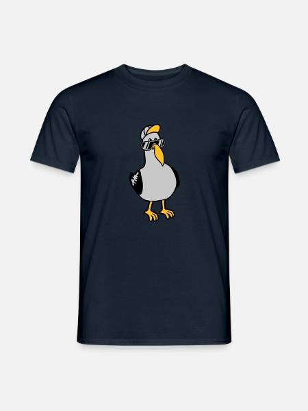Coole Möwe Sonnenbrille Mütze - Männer T-Shirt - Navy