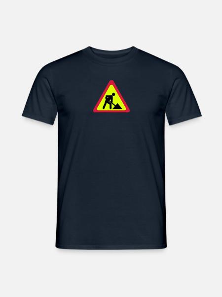 panneau chantier travaux 2303 - T-shirt homme - marine