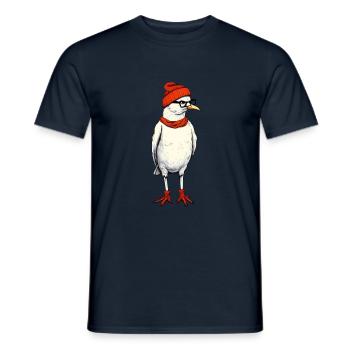 Mouette hipster - T-shirt homme - marine - Devant - AI Model Male 178 light (178cm)