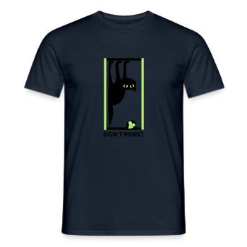 DON'T PANIC - Männer T-Shirt - Navy - Vorne - AI Model Male 178 light (178cm)